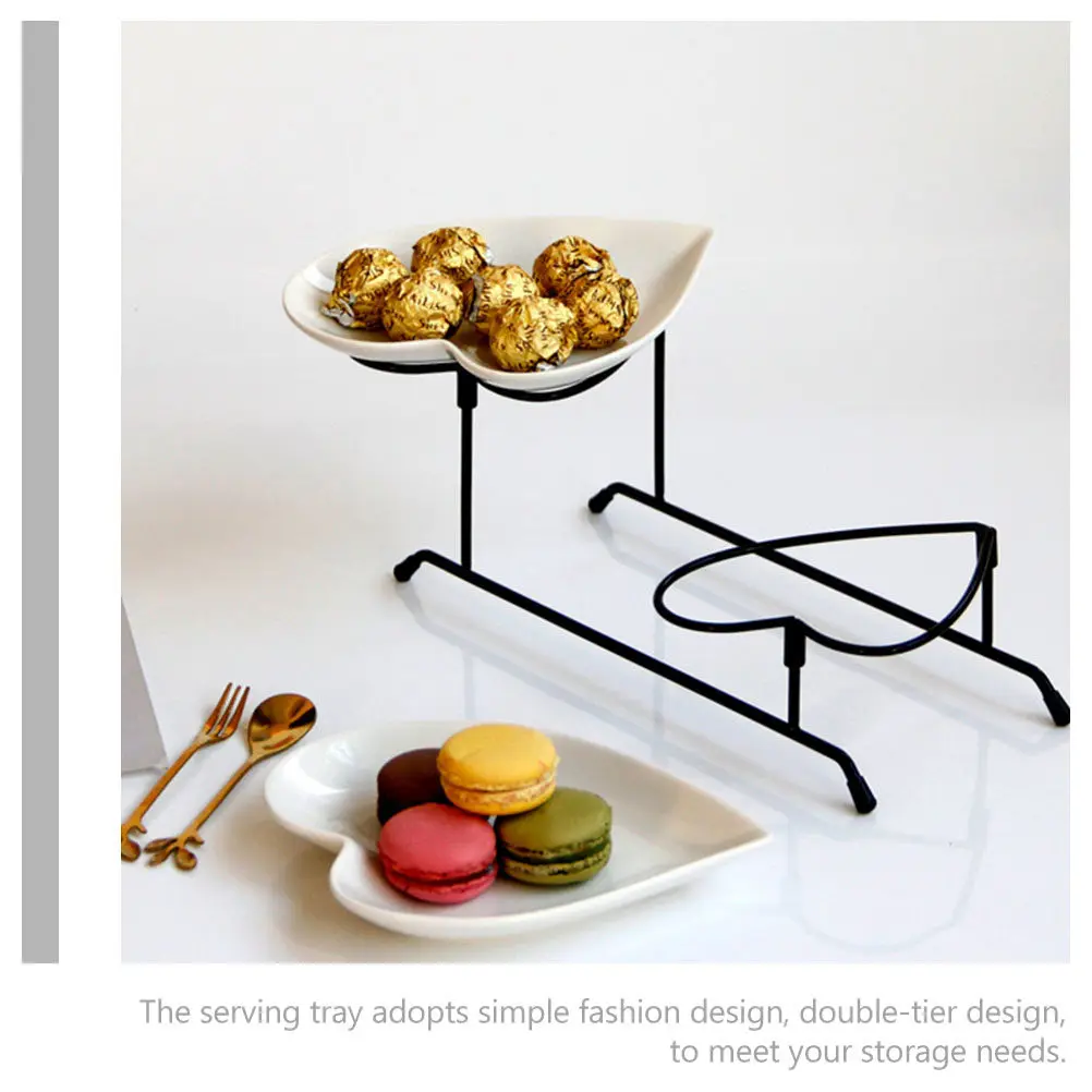 

Набор из 2-х уровневых керамических подносов в форме сердца для фруктов, десертов, тортов, конфет, сухофруктов для вечеринок, свадеб, кафе