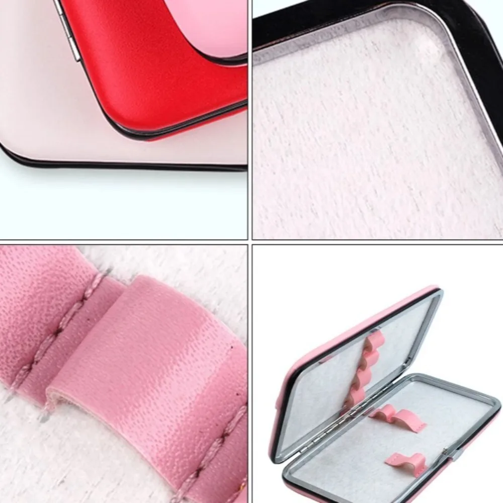 7 Slots Wimpers Pincet Case PU Leer 4 Kleuren Wimper Make-up Tool Case Lege Eenvoudige Stijl Pincet Opbergdoos Oor Lepel