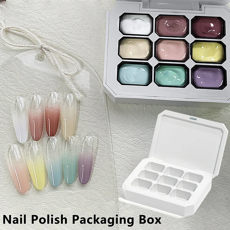 

9 Grids Empty Watercolor Paint Dispenser Iron Box Portable Nail Polish Glue Tin Storage Box Mini Square Paint Palette