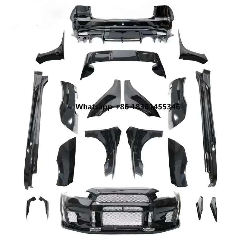 

For s Lancer Upgrade VARI Style Wide Body Kit Front Bumper Rear Bumper Side Skirts Hot Sales Runde FRP Material