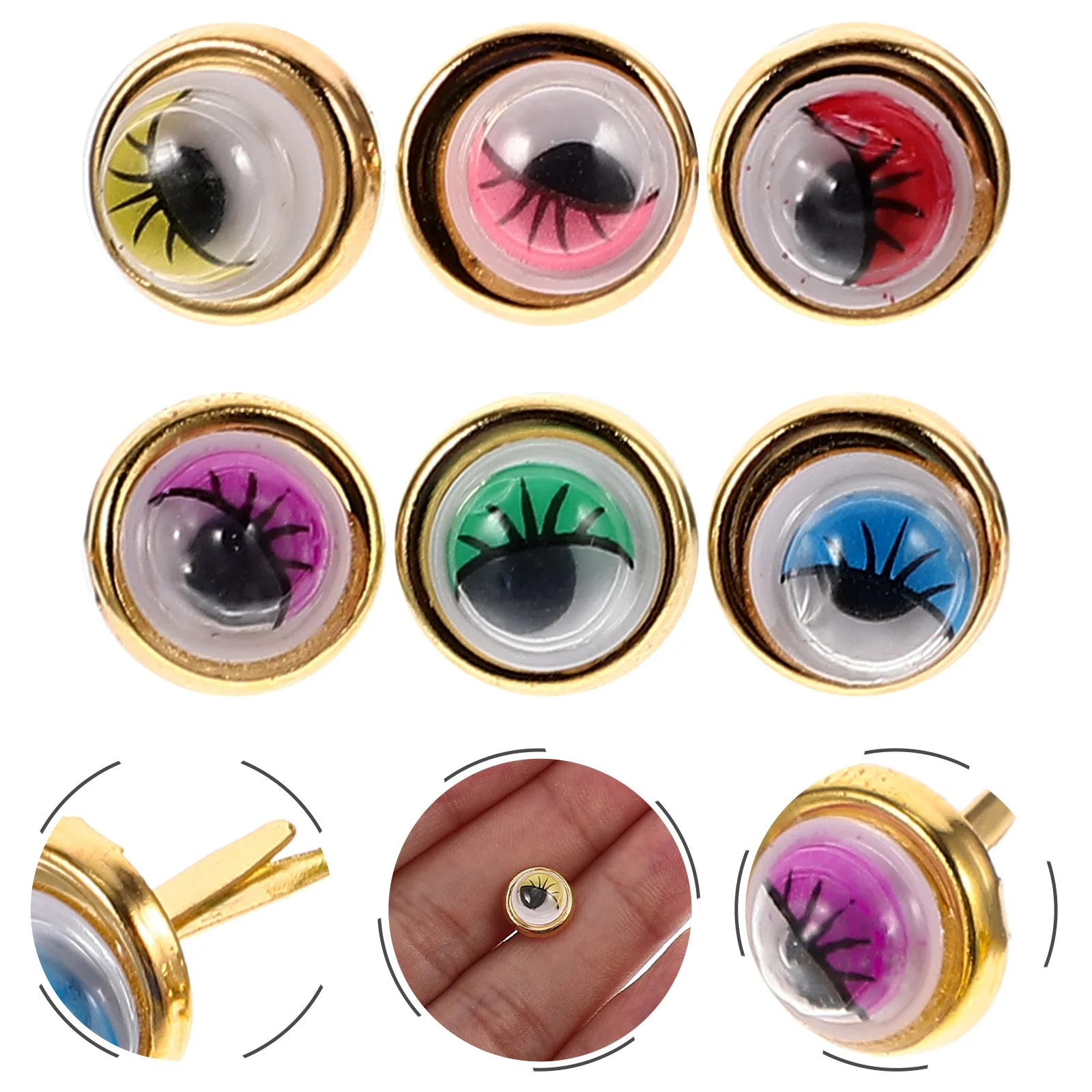 

100pcs Two legged Nails Colored DIY Brads Metal Paper Fasteners Craft Tiny Accessories Card Making Alloy Durability Art