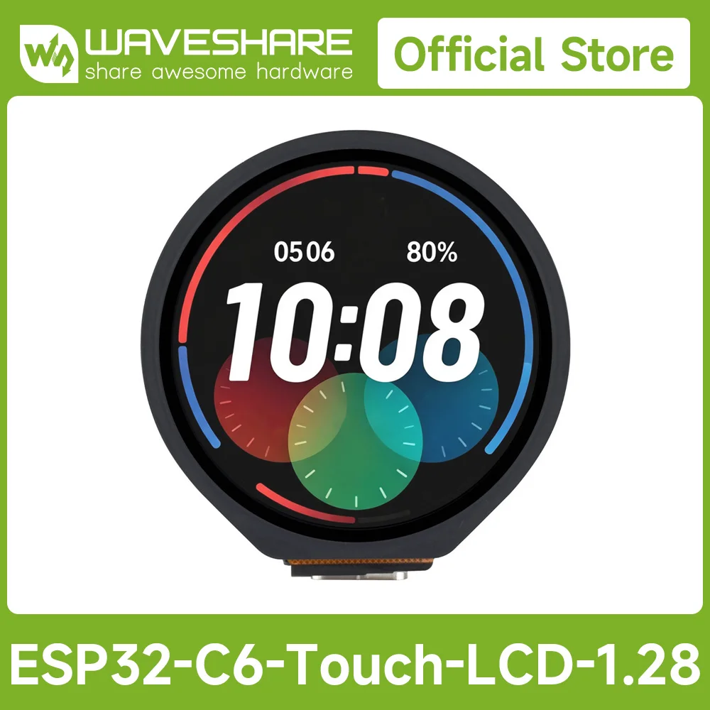 Плата разработки ESP32-C6 с сенсорным LCD-дисплеем 1,28 дюйма, 240 × 240, 65 тыс. цветов, поддерживает Wi-Fi 6 2,4 ГГц и Bluetooth 5.
