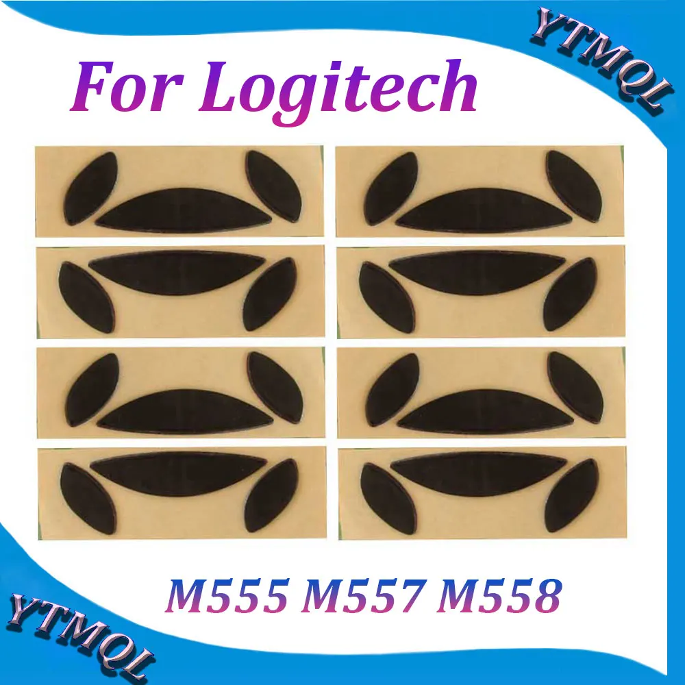 

10-100Set Mouse Feet Skates Pads For Logitech M555 M557 M558 wireless Mouse White Black Anti skid sticker Connector