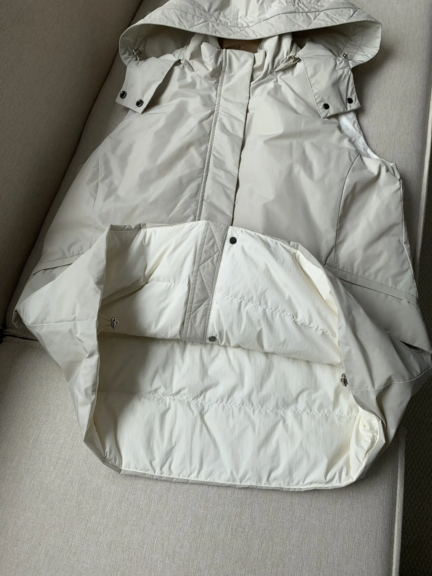 New Mid-Length Down Vest For Women With Detachable Hood, White Goose Down Vest, Loose Casual Warm Jacket