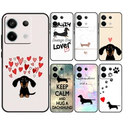 Cartoon Dachshund Sausage Dog Case For Xiaomi Redmi Note 13 12 11 10 9 8 Pro 12S 11S 10S 9S 10A 9C 10C 12C 13C Back Cover
