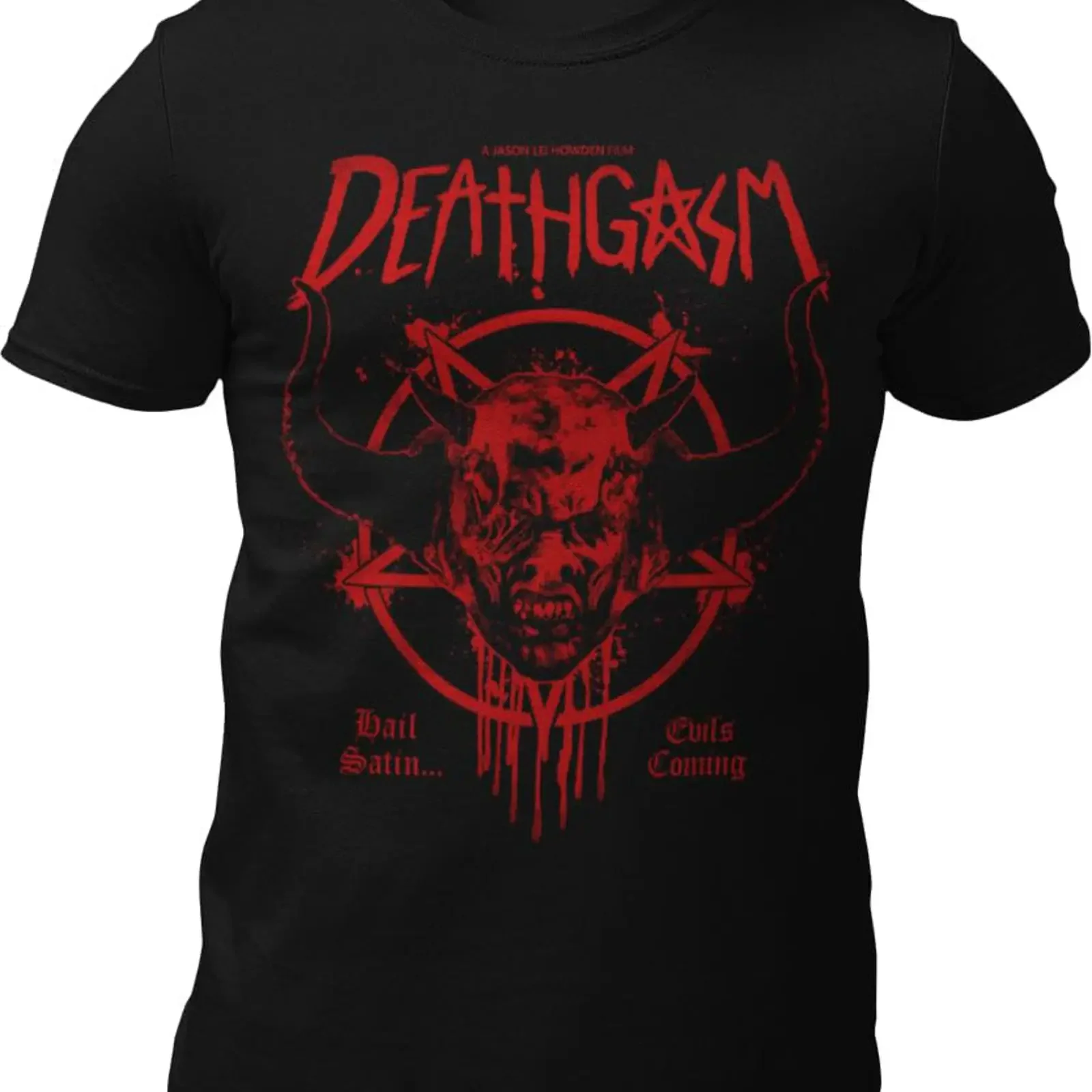 Death Is Coming Deathgasm Hail Satin T Shirt Officially Licensed vintage Washed Breathable graphic fashion streetwear Casual