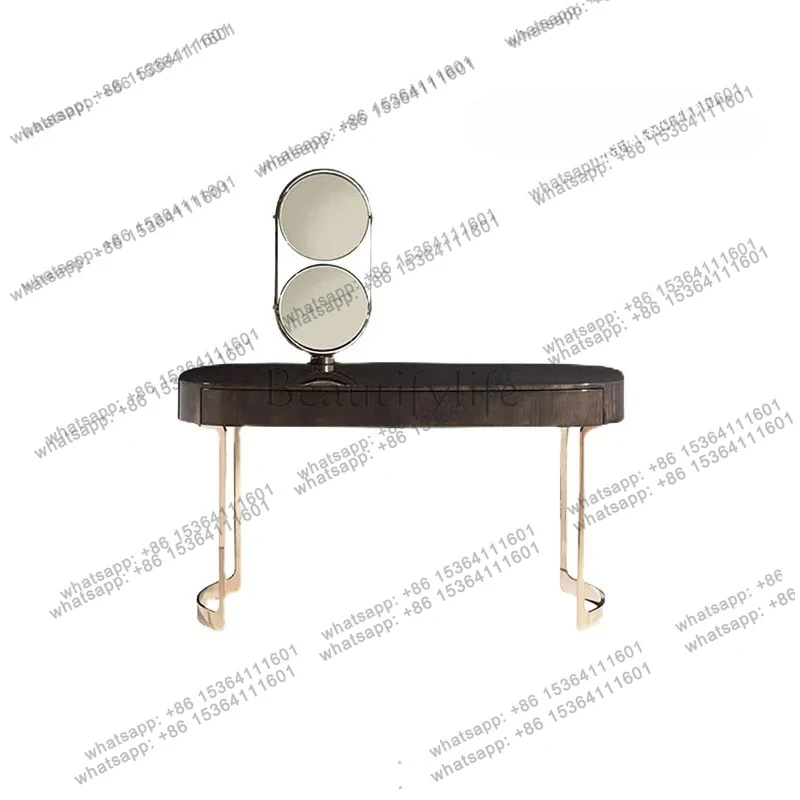 

Italian solid wood dresser light luxury high-end master bedroom dressing table modern new makeup table with mirror