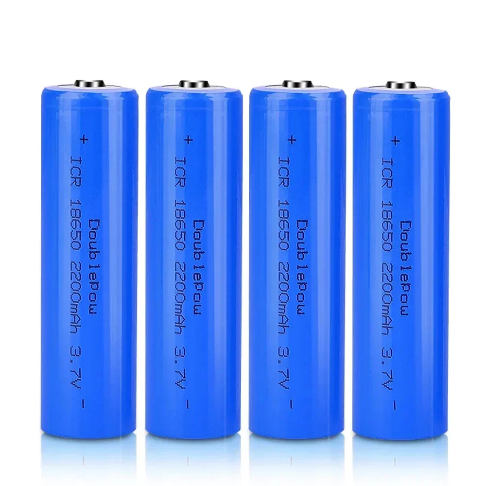 True capacity 100% new original Doublepow 18650 battery 3.7v 2200mah 18650 rechargeable lithium battery for flashlight batteries