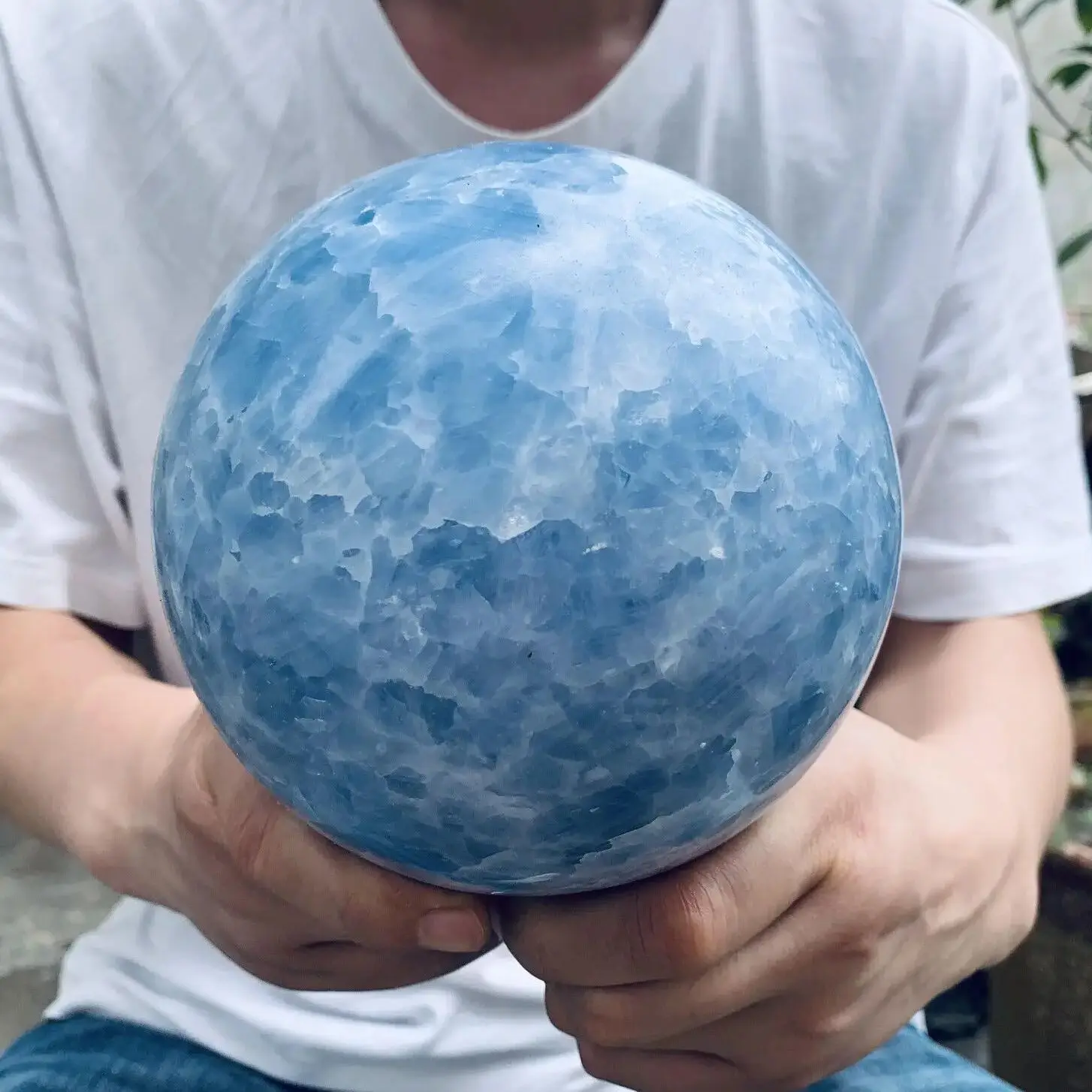 

Huge Magical Natural Blue Calcite Ball,Quartz Crystal Energy Ball,Mineral Reiki Healing Stone Degaussing Magic Divination Ball