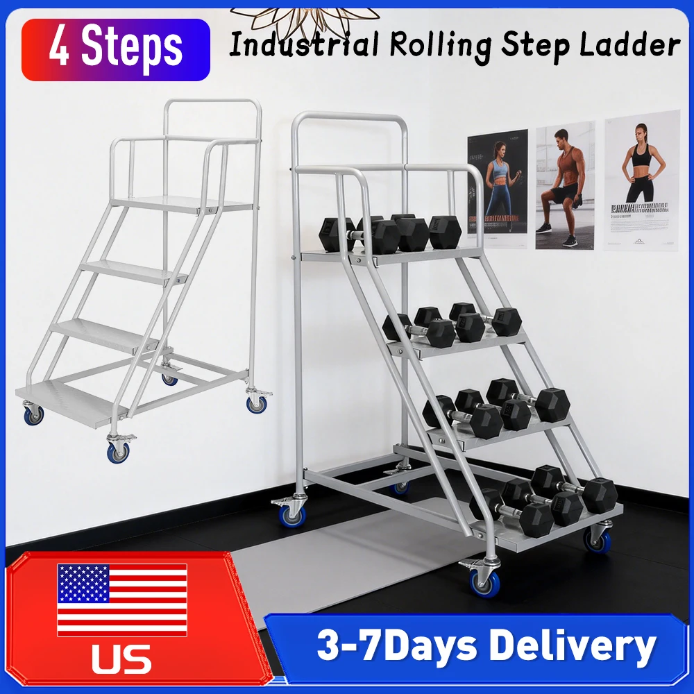 

Лестница-трансформер 4-ступенчатая на колесах, усиленная, грузоподъемность 202 кг, для промышленного использования, для библиотечных полок и выдачи товаров