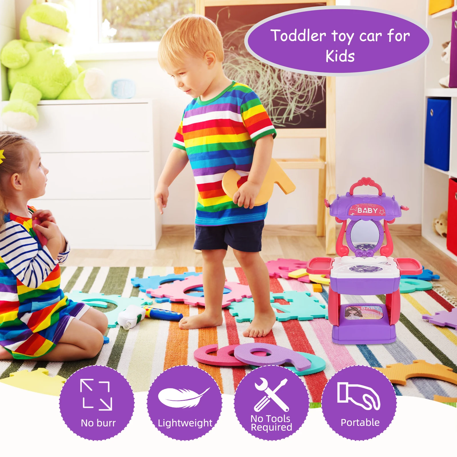 

Simulation Hair Salon Tool Box Plastic Beauty Toy Girls Pretend Hairdressing Tools Kids Toys Play Role Styling Puzzle