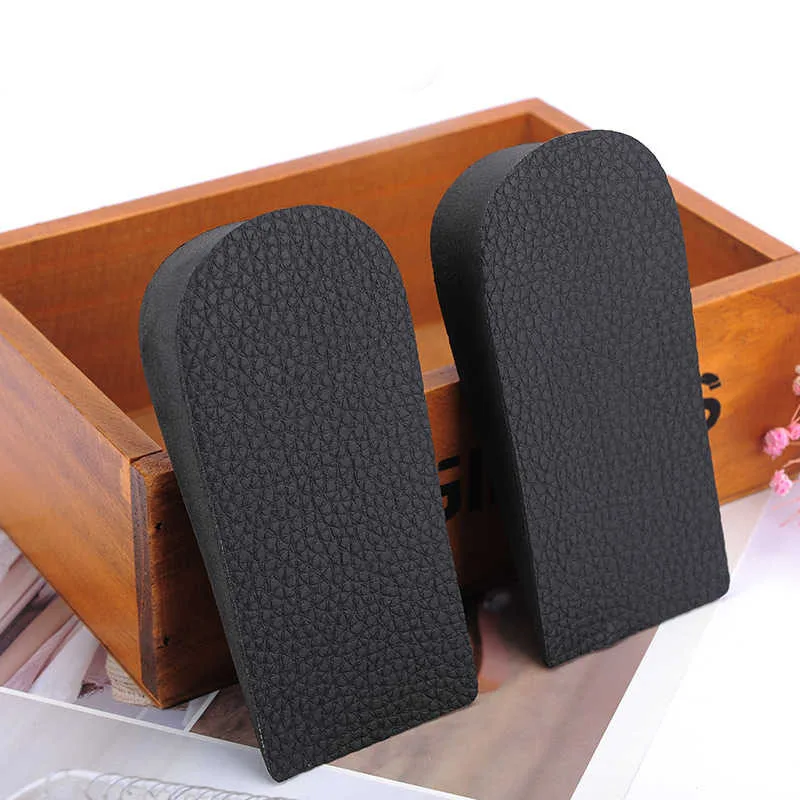 1 Pair 1-3cm Shoe Pads Insoles for Unisex Hard PU Leather Height Increase Insole Sneakers Heel Insert Heighten Half Insoles