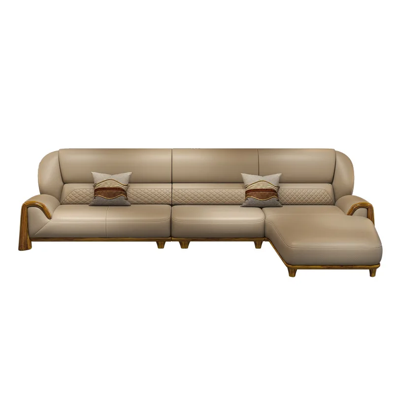 Leather sofa household first layer cowhide Chinese living room leather sofa princess furniture