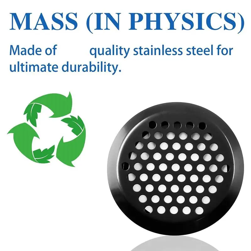 AA94-Round Air Vents 2Inch 30Pcs Stainless Steel Soffit Ventilation Mesh Hole Louvers For Kitchen Shoes Bathroom Cabinet