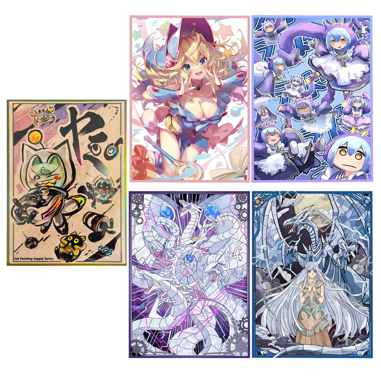 يو غي أوه! الظلام الساحر فتاة سايبر التنين سلسلة بطاقة الألعاب كم واقية 63x90mm الغسيل Dragonmaid الليزر بطاقة كم اللعب #1