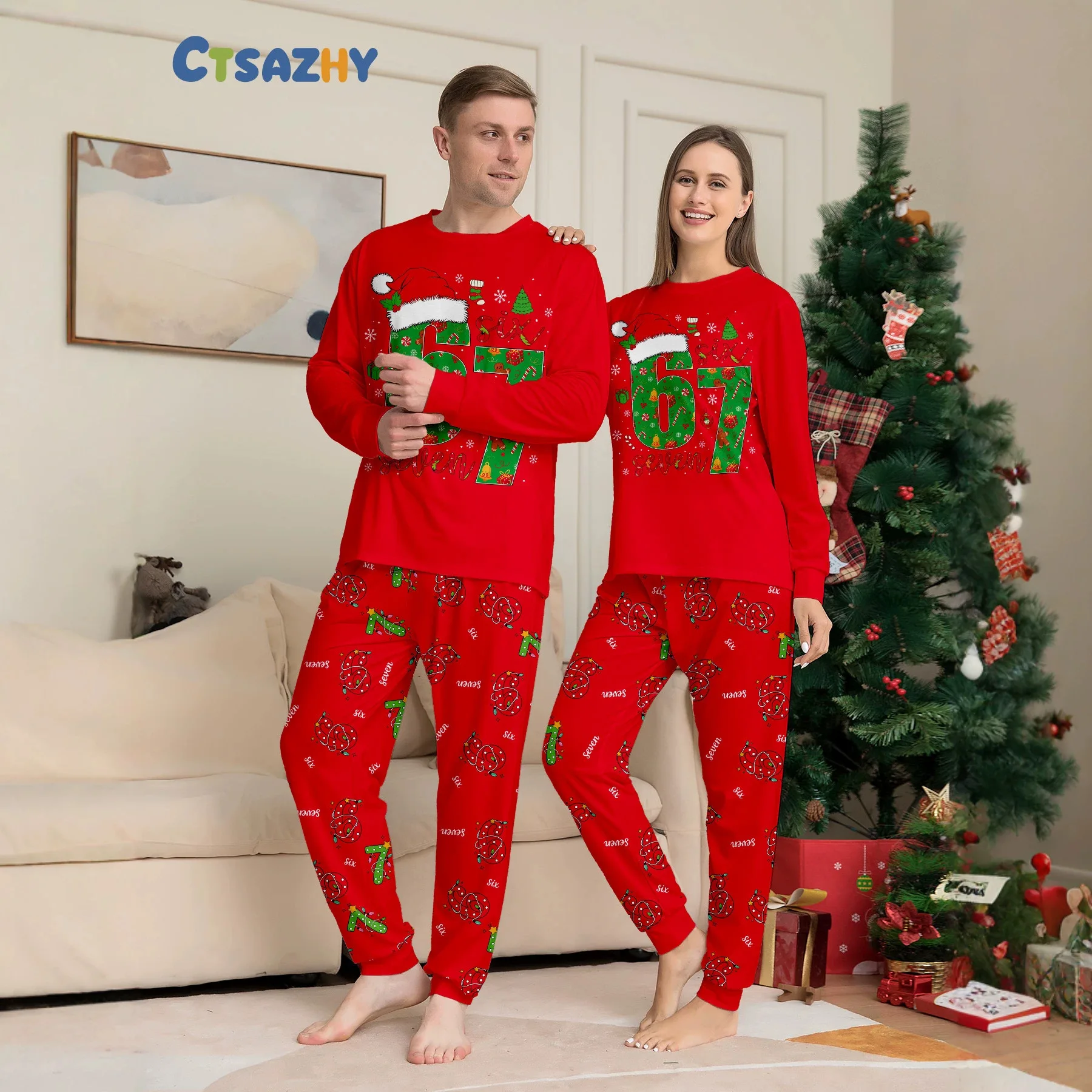 Fashion Christmas Pajamas for Family Xmas Pajamas Family Christmas Pjs Matching Sets Holiday Nightwear Jammies