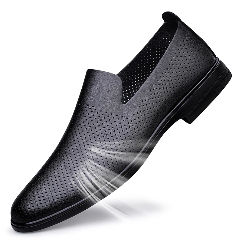 

Genuine Cow Leather Slip on Loafers Men Formal Dress Shoes Office Driving Wedding Party Mocasines Hombre Fashion Casual Shoes