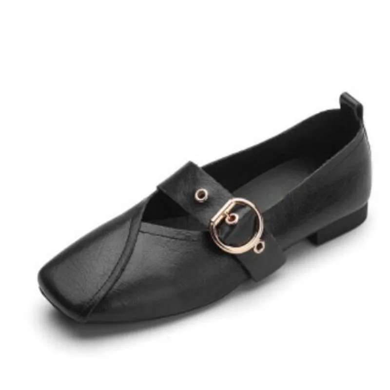 AIYUQI-zapatos planos de piel auténtica para mujer, calzado informal, suela blanda, talla grande 41 42 43, Primavera, 2024