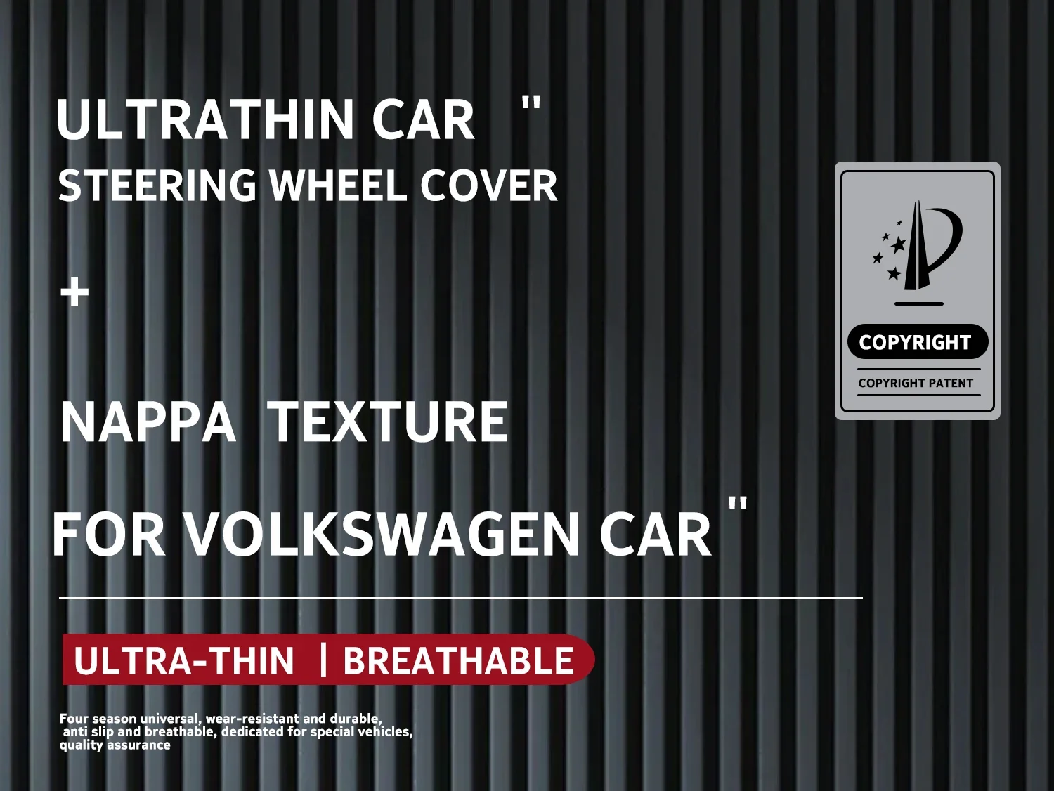 1,5 mm ultradünner Lenkradbezug, perforiert, rutschfest, atmungsaktiv, für Volkswagen VW Golf Tiguan Polo T-Roc T-Cross ID.3 ID.4 – Detail 1