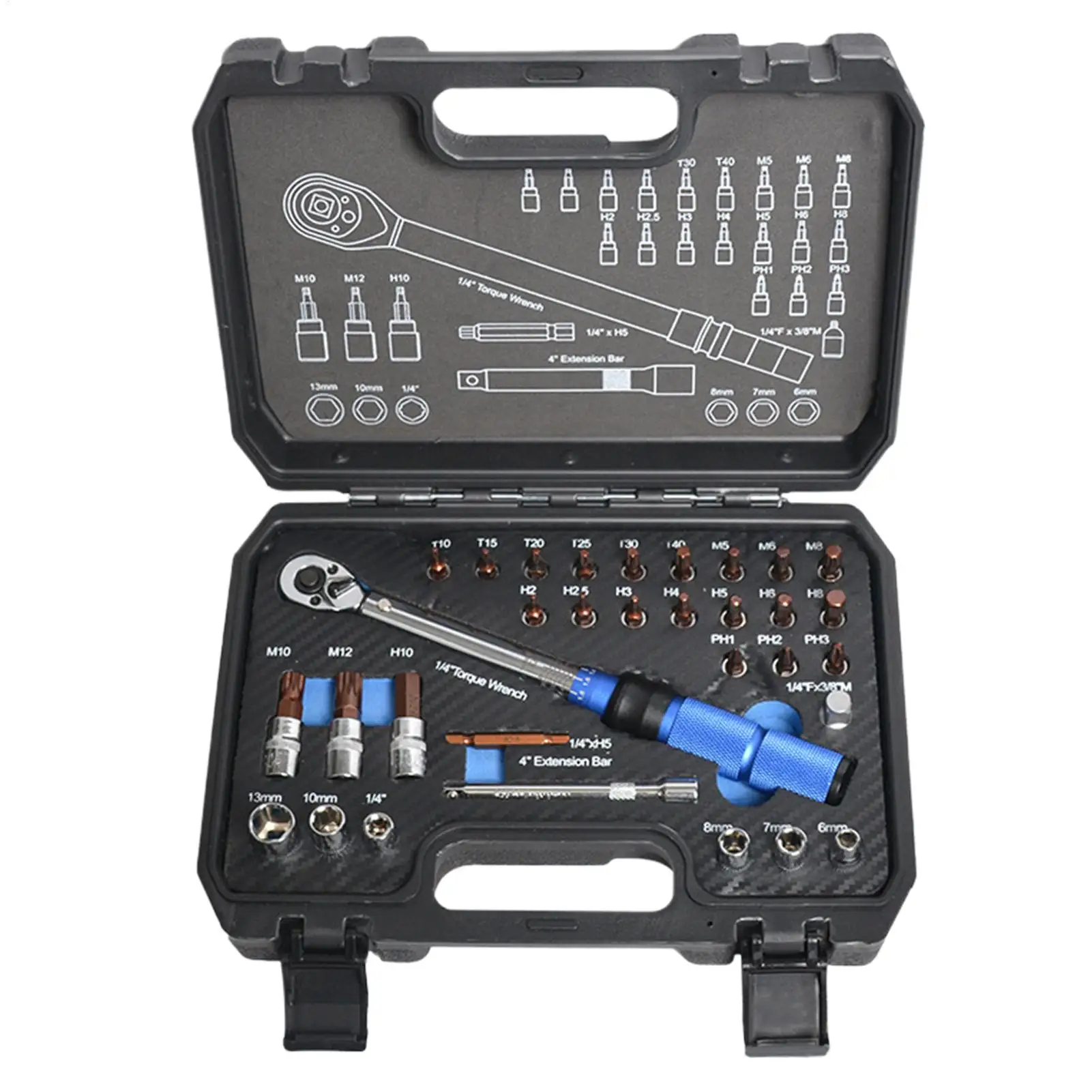 

Torque Wrench Bike 1/4 Inch Drive Adjustable Click Type Bicycle Torque Wrench For Tightening Handlebar Stem Seatpost Prevent