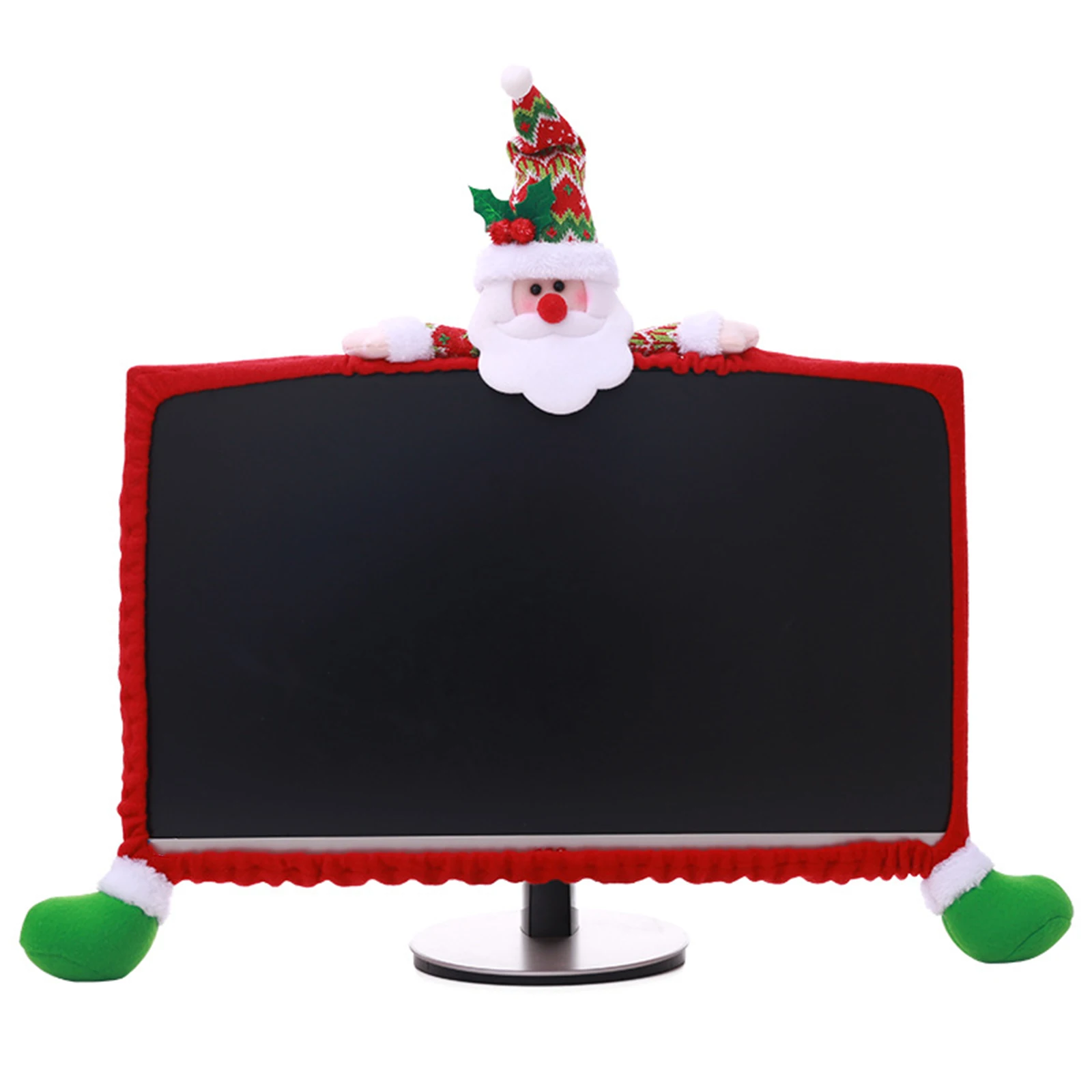 Home Office Monitor Decorating Christmas Motifs Colourful Exquisite Soft Non-woven TV Monitor Decor Case Cover