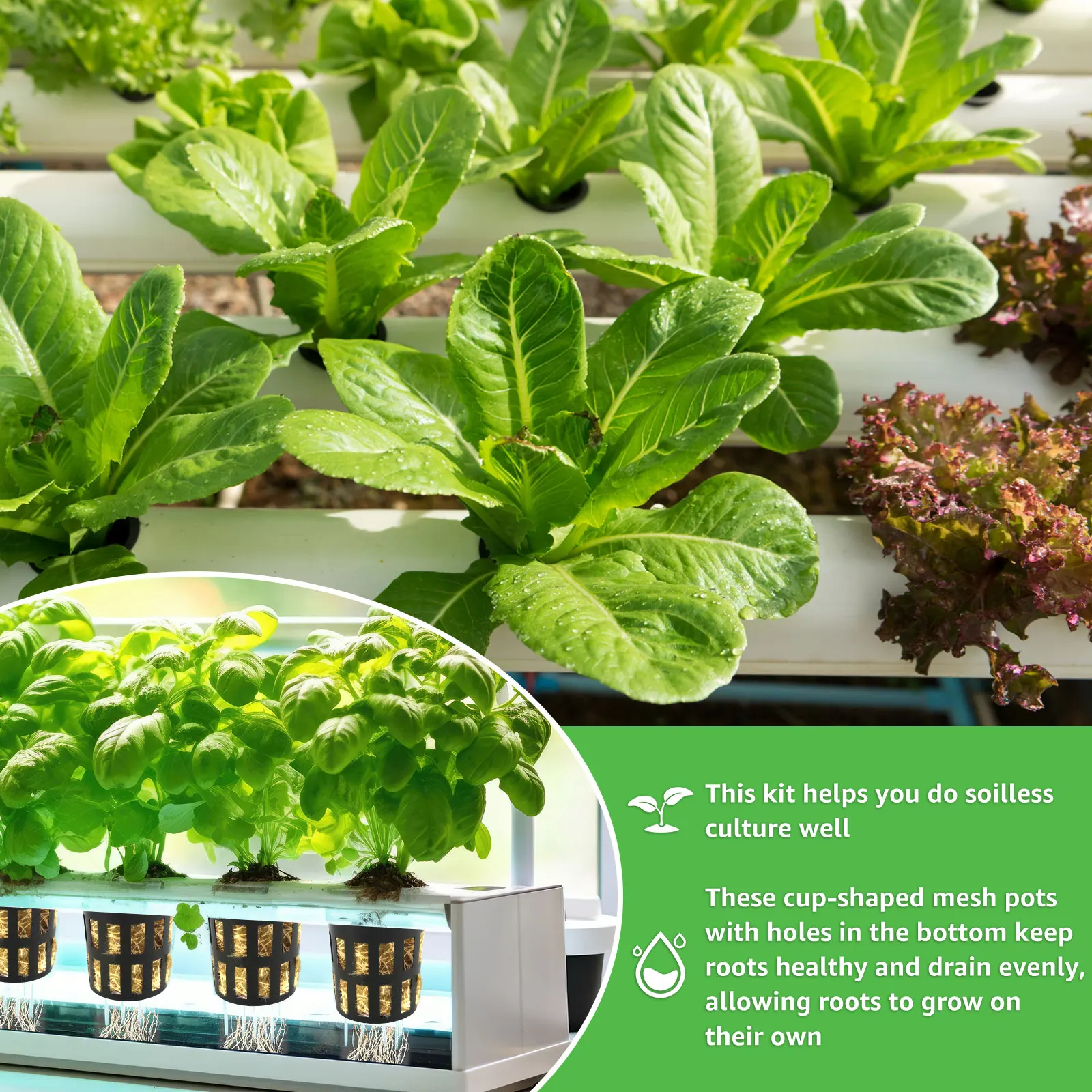 مكعبات وسائط للزراعة المائية من stonewoo ، مكعبات نباتات ، تنفس ، امتصاص جيد ، طقم أكواب شبكية للشرفة المنزلية ، 72 مجموعة #6