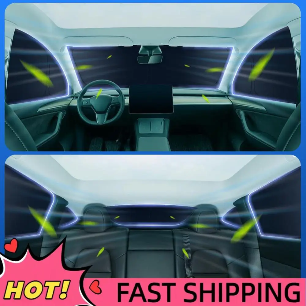 

8Pcs/Set Car Multi Sun Shade Ultraviolet Isolation Total Blackout Sun Visors for for for for TESLA Model Y 2020-2024 All Windows
