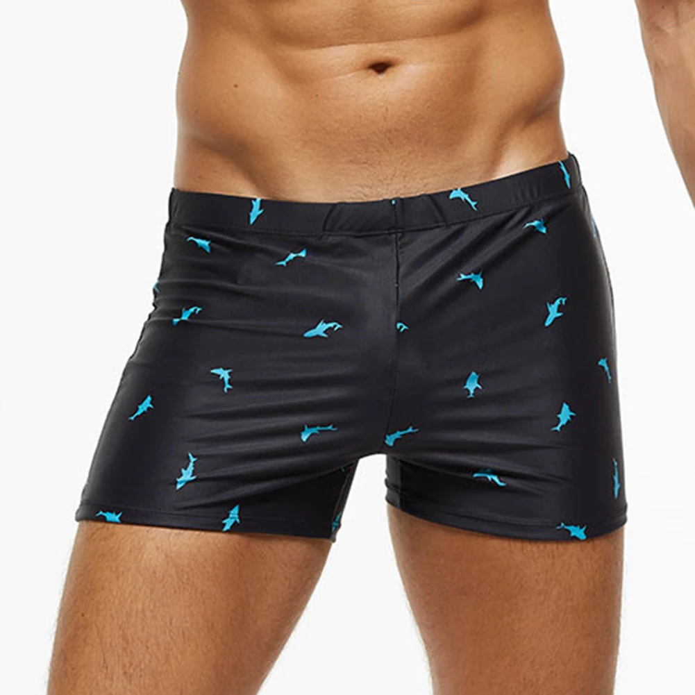 Mens Printed Swimwear Square Leg Underwear Swim Trunks Board Surf Shorts Bathing Seamless Panties Hombre