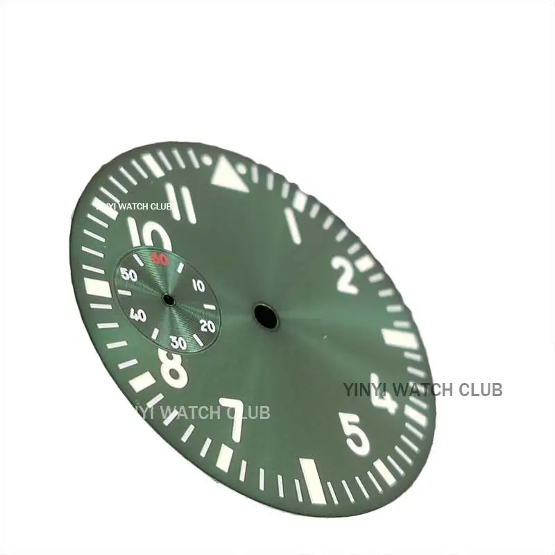 38.8mm Watch dial green Black Purple with night light suitable for ETA6497/6498 ST3600/ST3620 movement watch face