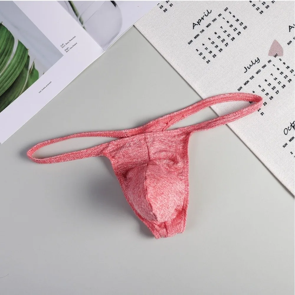 Soft Low Waist Men Thongs Thin Strap Solid Color Men's Panties T-back Underpants Male Briefs Summer