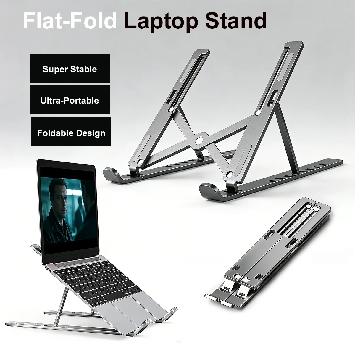 Foldable Tablet Stand Holder Non-Slip 6 Level Adjustable Laptop Stand Compatible For Pad PC Laptop Tablet