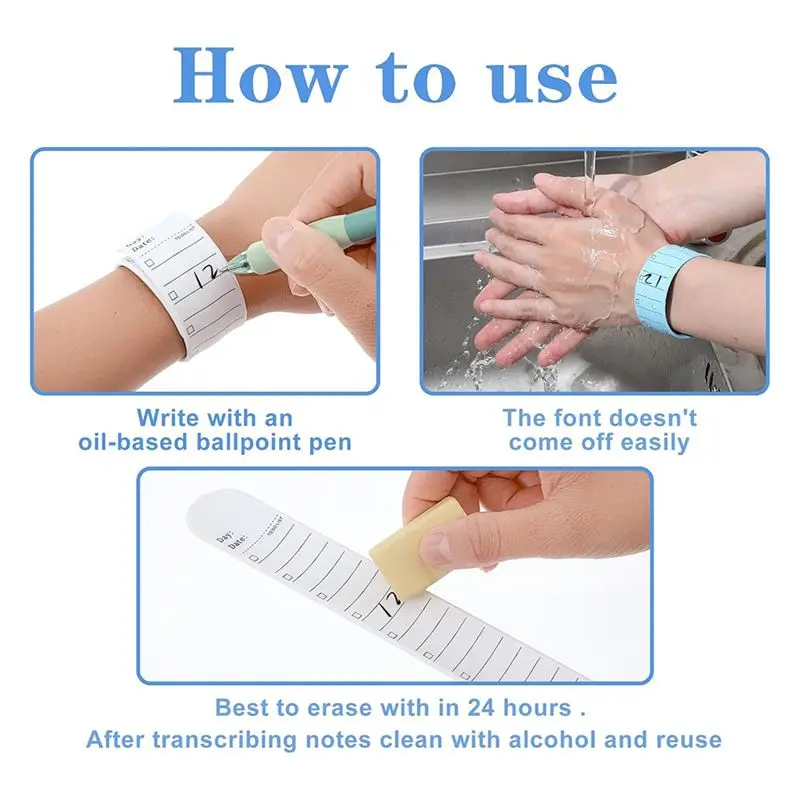 AAAEL-Wristbands, 6 Pieces To Do List Slap Bracelets Silicone Reusable Erasable Wrist For Daily Planner Study Tasks