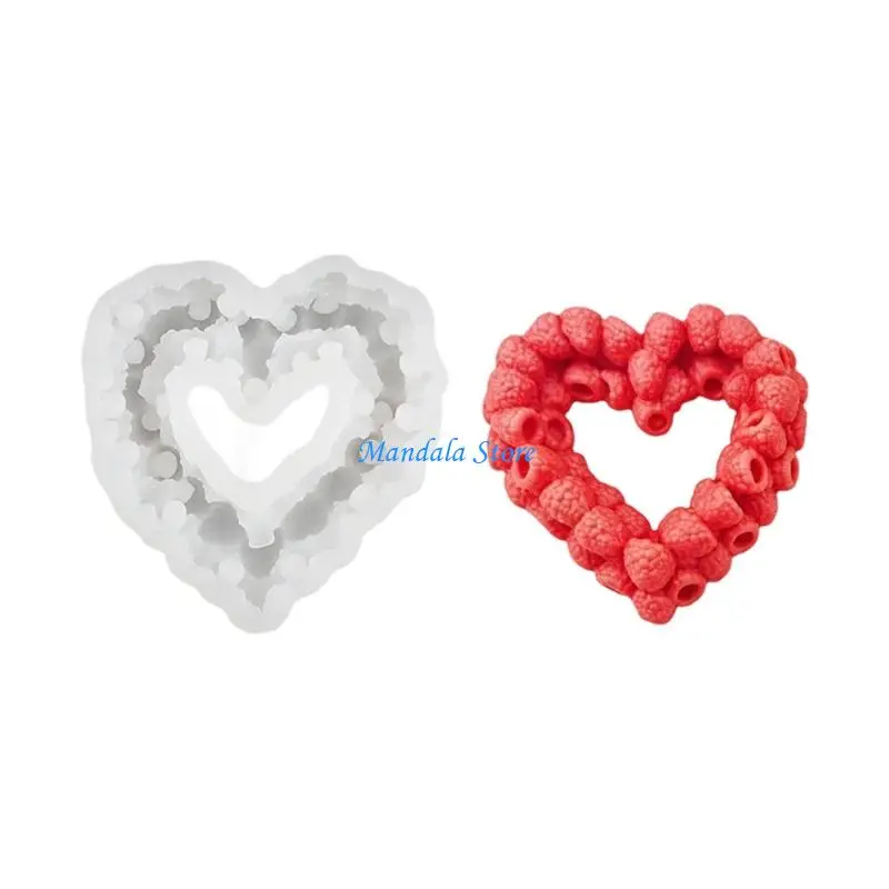 U2JC Silicone Mould With Raspberry And Heart Pattern For Fondant