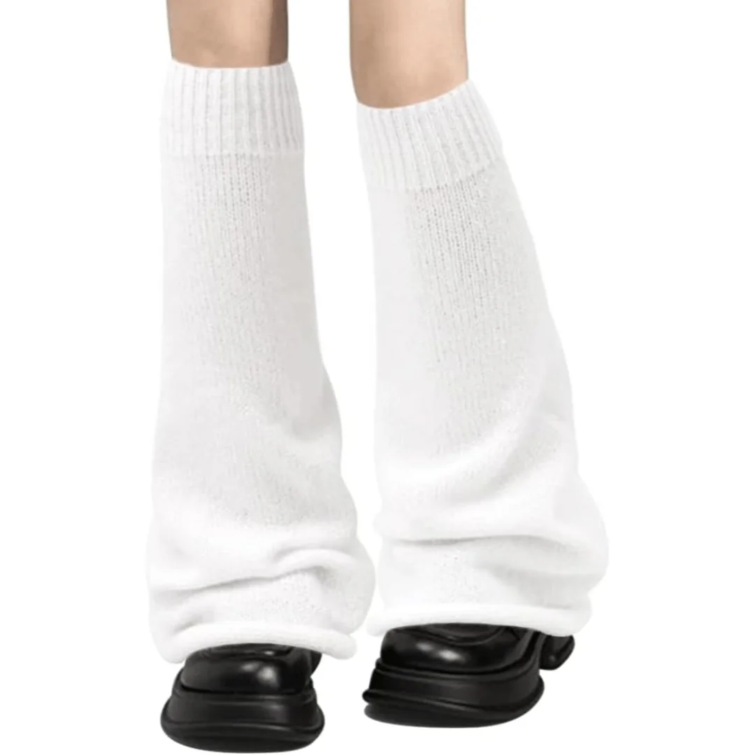 Versatile White Over Knee Socks – Fashionable Leg Wraps for Skirts, Dresses, and Boots – Perfect for Daily and Festival Looks