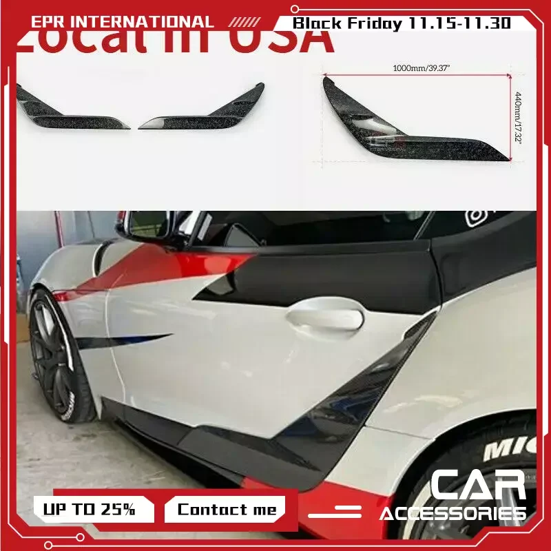 For TOYOTA 19+ Supra A90 Forged Carbon Look Rear door garnish Addon replacement