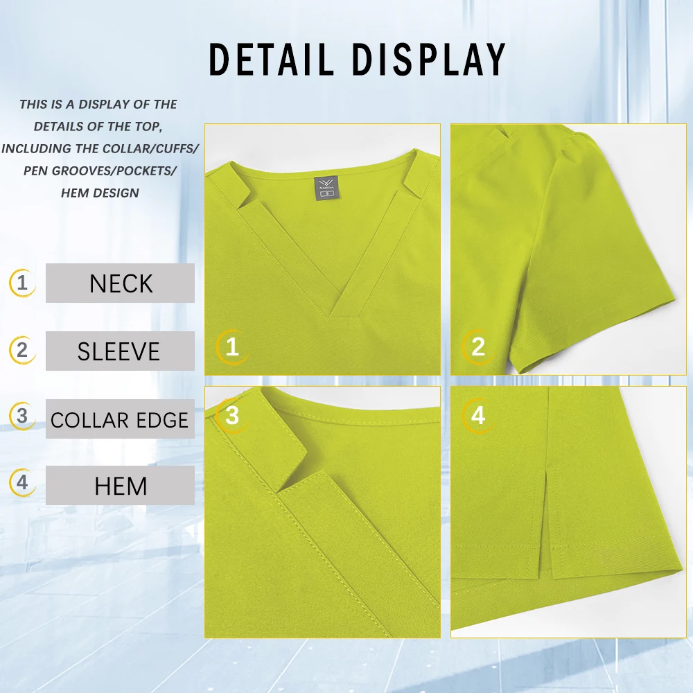 Beauty Costume Women Clinical Top Pants Medical Nurse Uniforms Hospital Nursing Clothes Dentistry Scrubs Set Doctor Dentist Wear