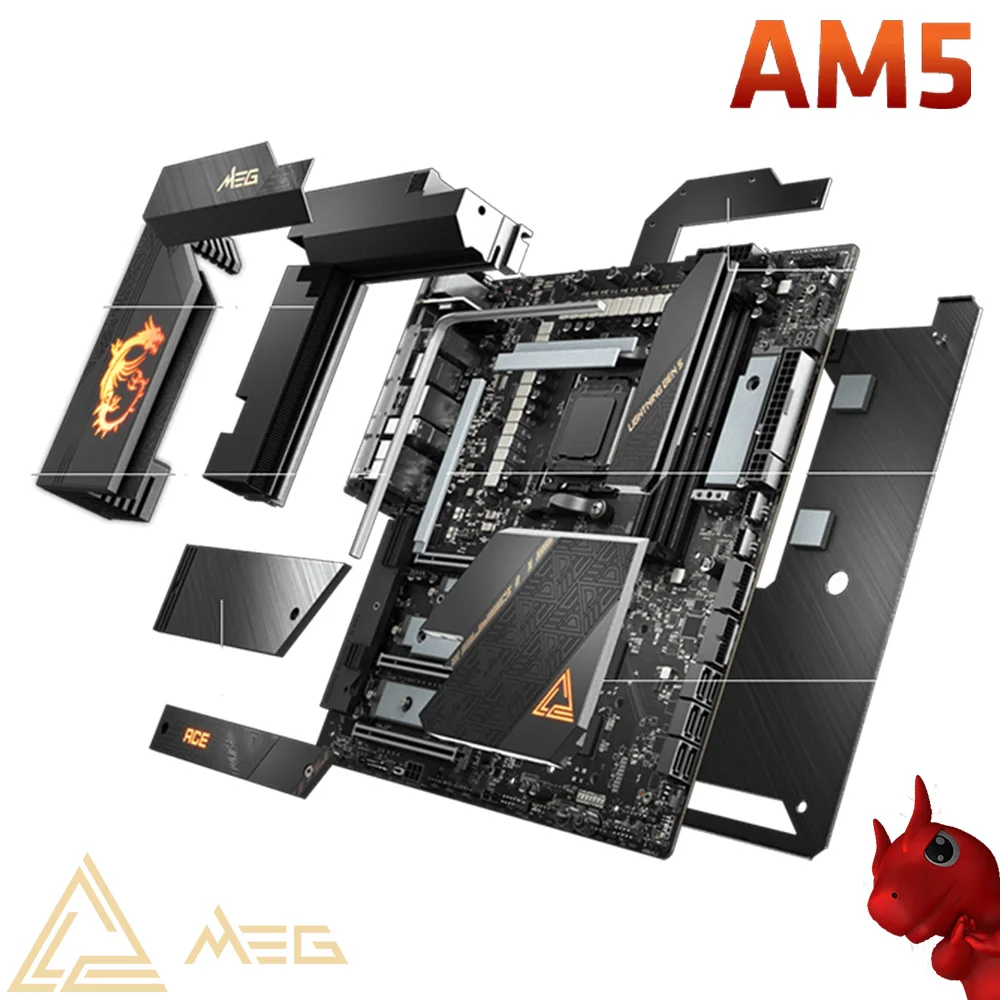 MSI MEG X670E ACE Motherboard AMD X670 AM5 Supports With AMD Ryzen 7000 Series R9 7950X Processor DDR5 AMD Ryzen R9 7950X Suit