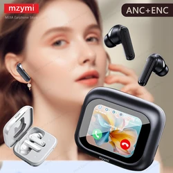 mzymi Full In Touch Screen Headphone ANC E18 Pro Bluetooth Earphone Wireless In Ear ENC Earbuds With Translation APP For XIAOMI