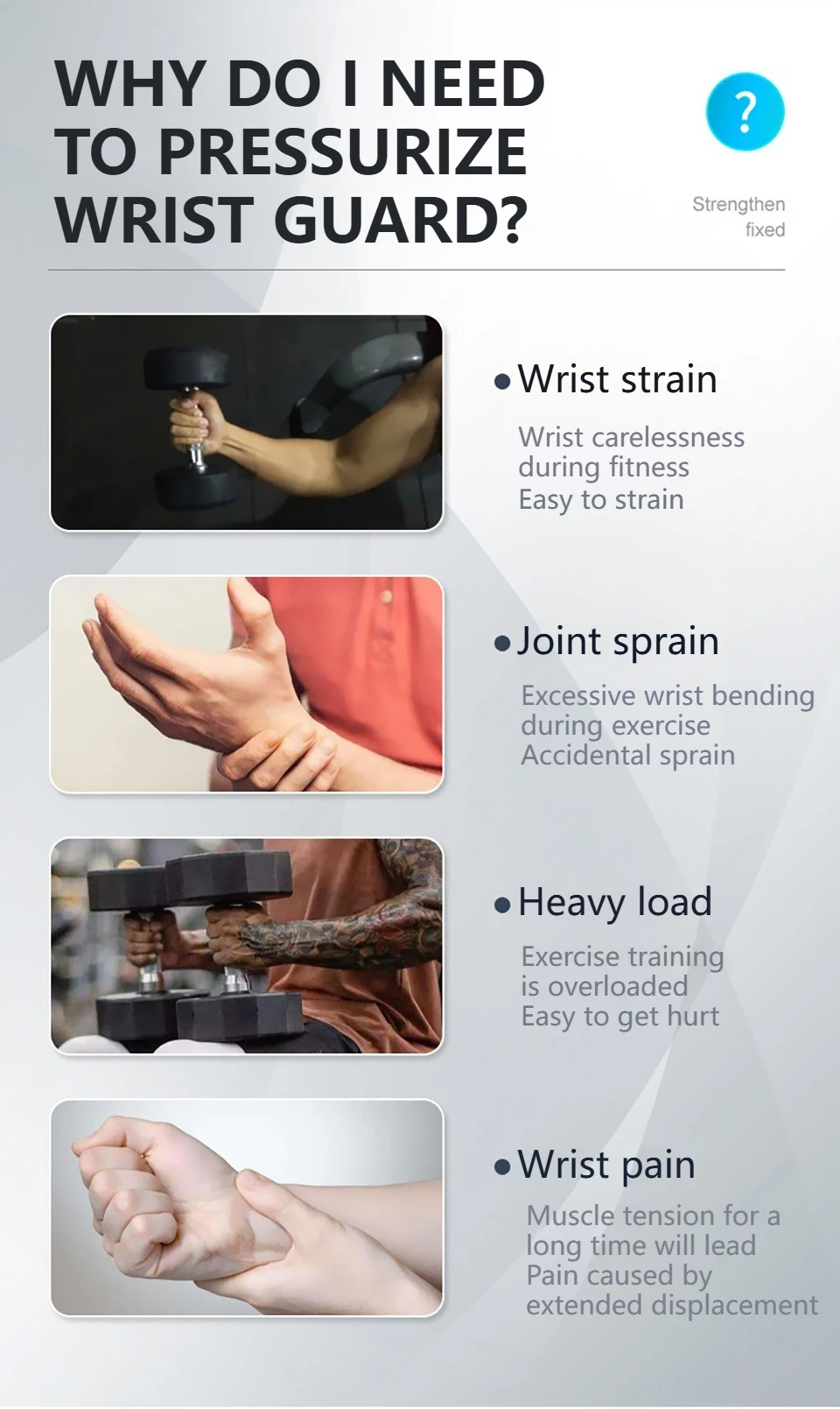 AOLIKES Fitness Handgelenkbandagen Gewichtheben Gym Handgelenkstützen Cross-Training Gepolsterte Daumenbandage Krafttraining Handunterstützung Handgelenkband – Detail 4