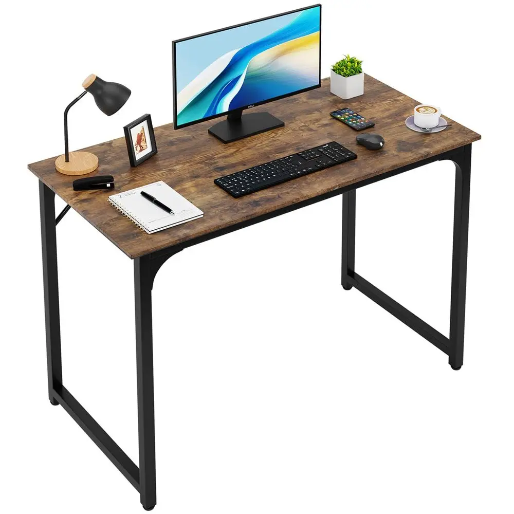 

39 inches Computer Desk, Modern Simple Style Desk for Home Office, Study Student Writing Desk,Brown