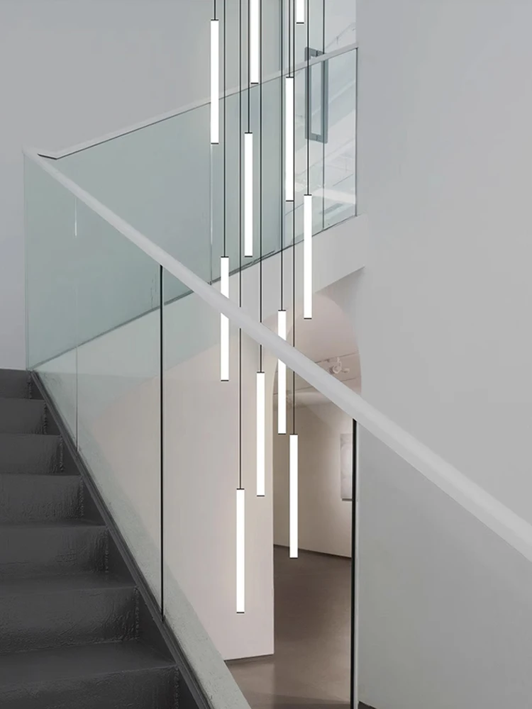 Imagem -02 - Nordic Modern Minimalista Hollow Staircase Chandelier Long Chandelier Rotating Villa Iluminação Escada Criativa Loft Duplex Building