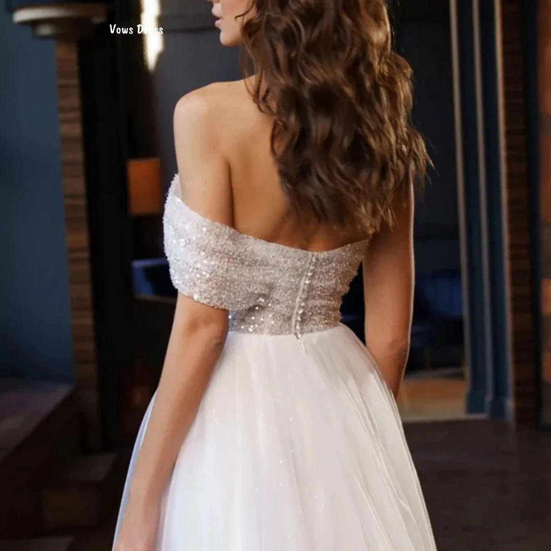 Vows branco vestidos de noite vestido de festa de casamento feito sob encomenda linha uma vela vestido de baile de luxo 2025 vestidos para eventos especiais mulher