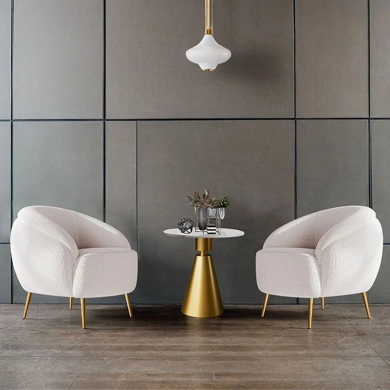 

Living Room Small Space Sofa - Luxury Fabric Iron Chair, Modern Simple Creative Furniture