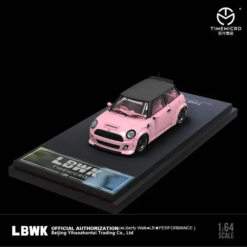 TIME MICRO 1:64 LBWK Mini Peach Pink / Blue Diecast Model Car