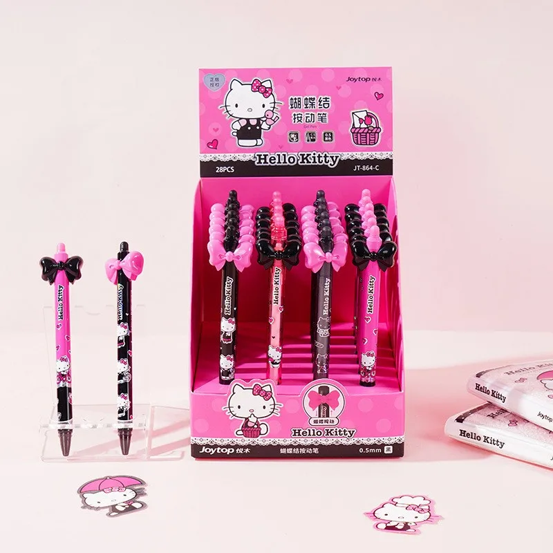 Echte Sanrio Hello Kitty Druckknopf-Kugelschreiber, Cartoon Kuromi 0,5 mm, schwarzer Gelstift, Schreib- und Zeichenbedarf für Schüler, Geschenk. – Detail 5