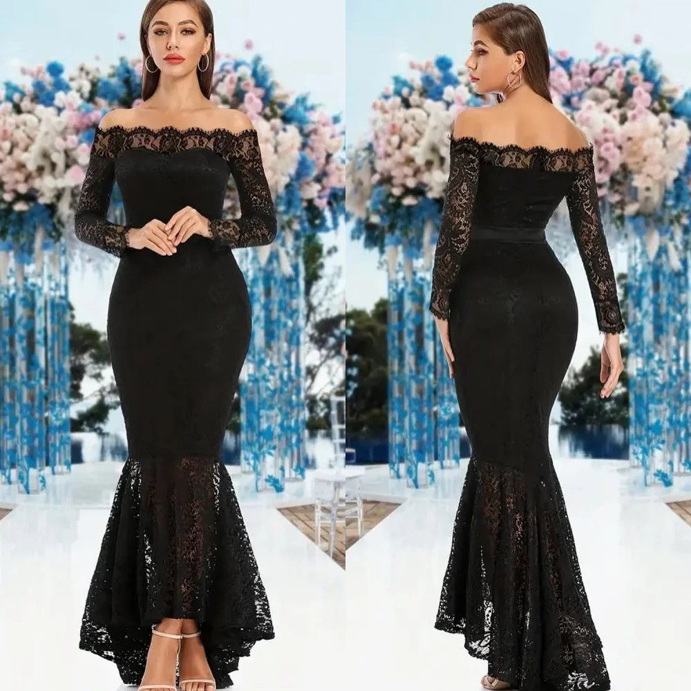 Tulle Ruched Engagement Mermaid Off-the-shoulder Bespoke Occasion Gown Long Dresses