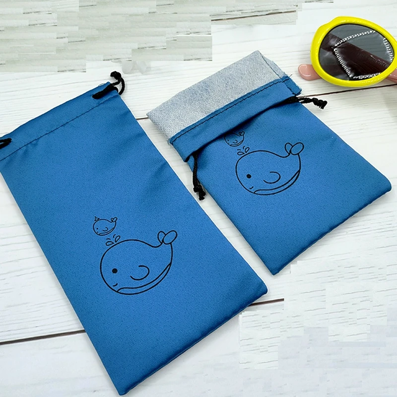 50 100pcs Custom Logo Free 18x9cm Customized Eye Glasses Cellphone Bag Case Cleaning Satin Sunglasses Pouch Soft Eyewear