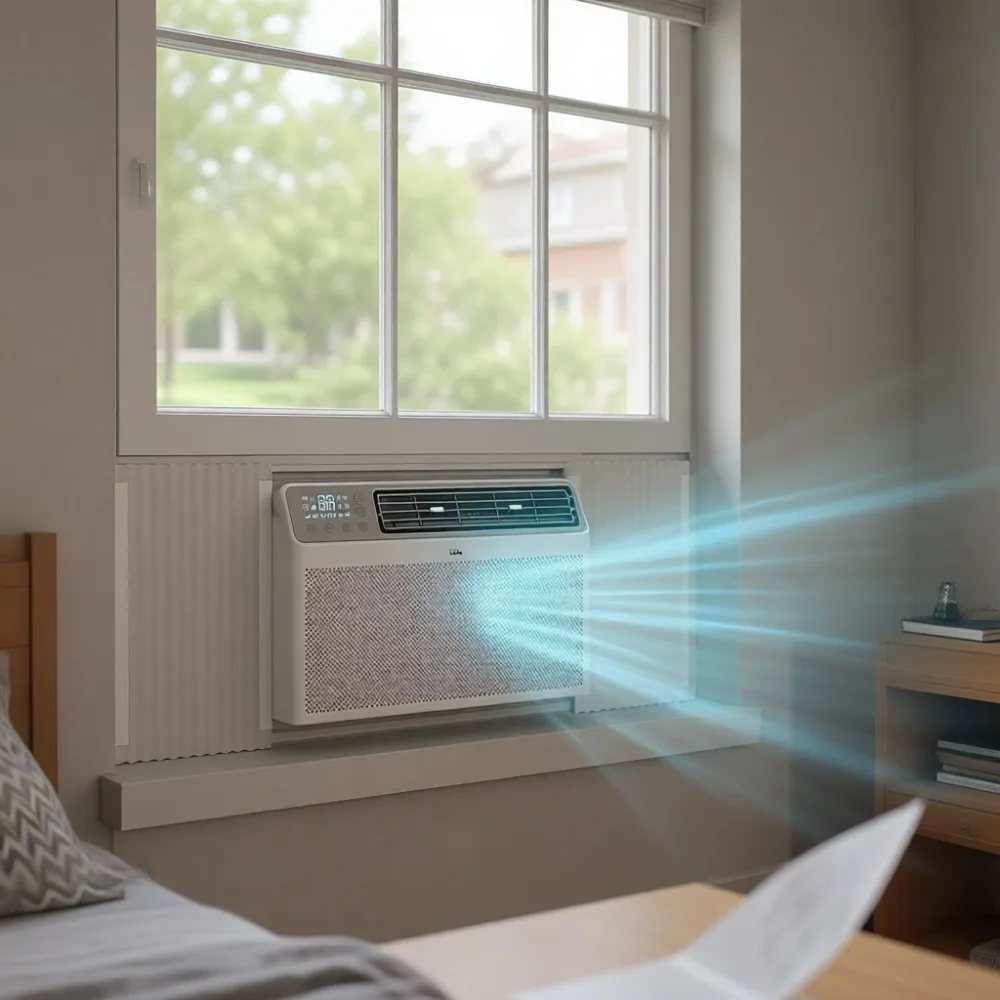 Window AC Side Foam Insulation Panels Two Piece Heat Draft Blocker with 4 High Density Strips