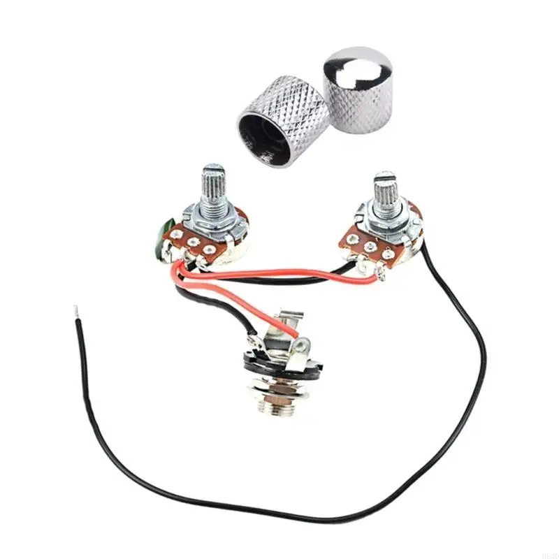 Electric Guitar Wiring Harness Replacement, 1 Volume 1 Tone 2 Knobs 3 Way Toggle Switch 500K Pots & for Guitar