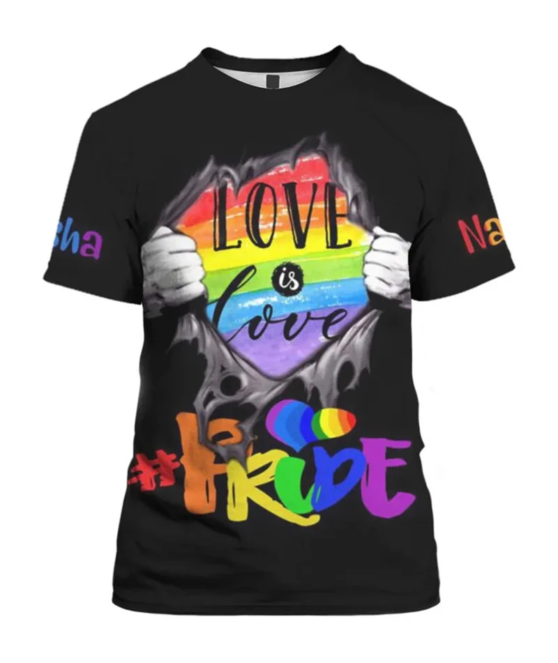 Lesbian Pride Rainbow T shirt 3D Printed Tee tops for LGBT Fashion Summer new LGBT Pride T-shirt streetwear Gay Lgbtq Gift